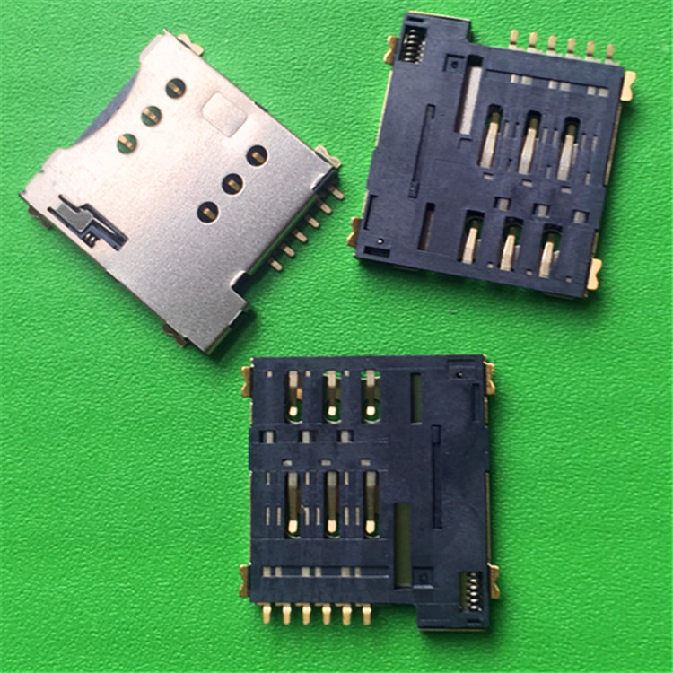 SIM卡座生产厂家直销MICRO SIM卡座6PIN自弹式卡座 - 副本