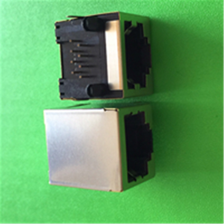 沙井连接器 RJ45连接器插座 网络接口 90度插板式18.4MM 连接器