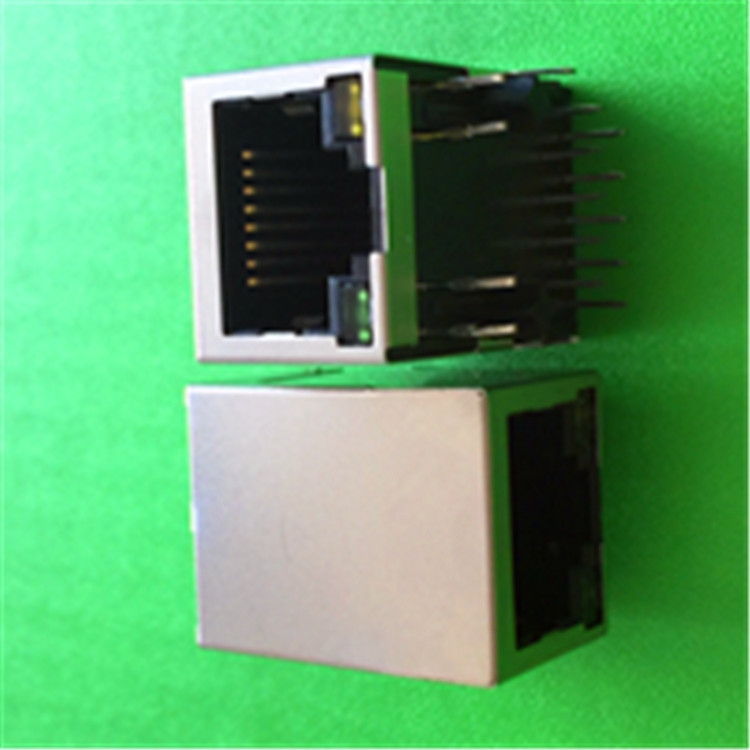 深圳RJ45连接器 ，网络接口21.3MM长带LED灯带弹片带滤波器插板式连接器