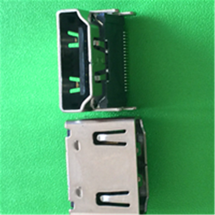 广东连接器 HDMI连接器插座19PIN HDMI A TYPE母座前插后贴式 铜壳