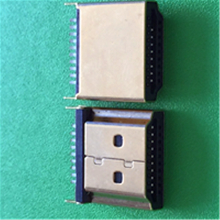 HDMI连接器插座  HDMIA TYPE公座夹板式带压劲