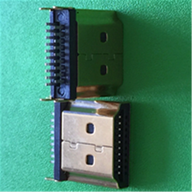 HDMI连接器插座  HDMIA TYPE公座夹板式带压劲