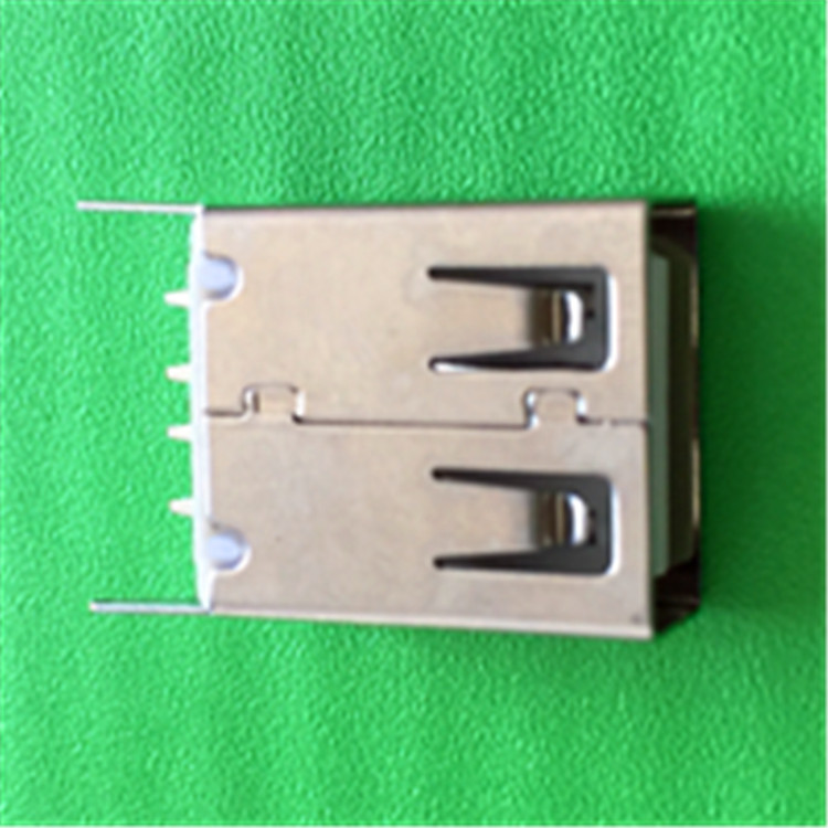 沙井连接器 USB 2.0A母直插板 15.0MM长 卷边直角 数码专用