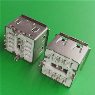 USB 2.0AF双层插板式连接器插座 -深圳市连欣科技有限公司