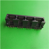 RJ45 连接器 RJ45网络接口座子 网络插头1*4排插全塑款RJ45
