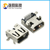 深圳沙井 HDMI连接器插座 MICRO HDMI(D TYPE)母座前插后贴式连接器
