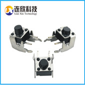 <连接器现货供应>TC6615B 6*6*H轻触按健开关側插帶支架 DIP