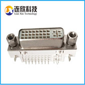 连接器厂家供应 连接器 插座 DVI 24+1/5PIN 母座 90度插板式连接器