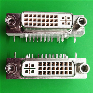 连接器厂家供应 连接器 插座 DVI 24+1/5PIN 母座 90度插板式连接器