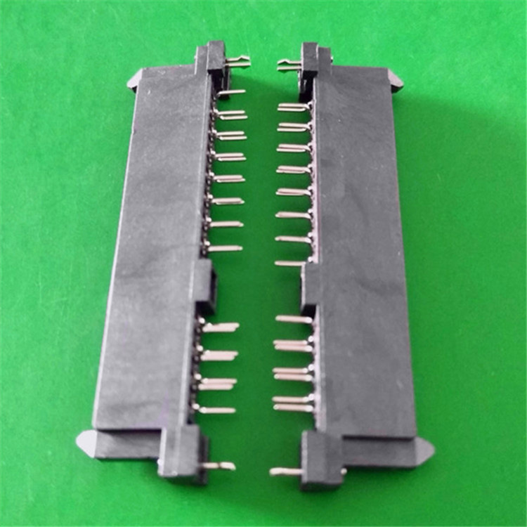SATA7+15PIN母座直插双排脚 SATA硬盘接插件22PIN连接器
