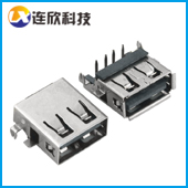 USB 2.0AF母插板式沉板3.9/4.9MM 连欣科技厂家连接器