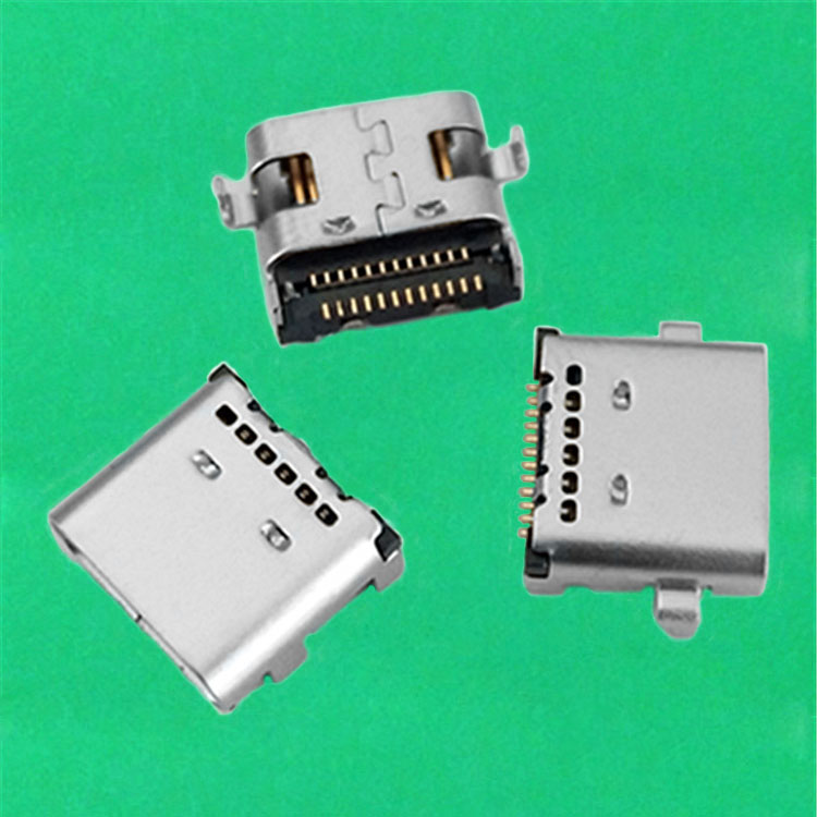 USB TYPE C母座24PIN沉板0.8MM双排端全摸顶