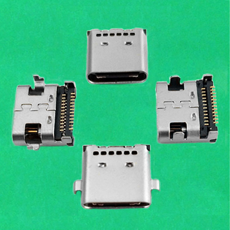 USB TYPE C母座24PIN沉板0.8MM双排端全摸顶