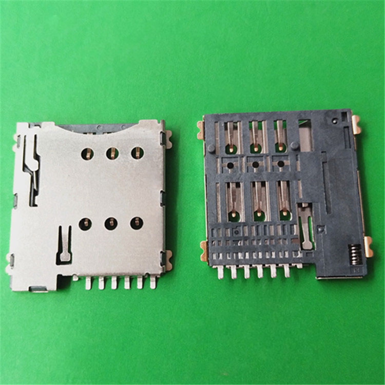 SIM卡座生产厂家直销MICRO SIM卡座6PIN自弹式卡座 - 副本