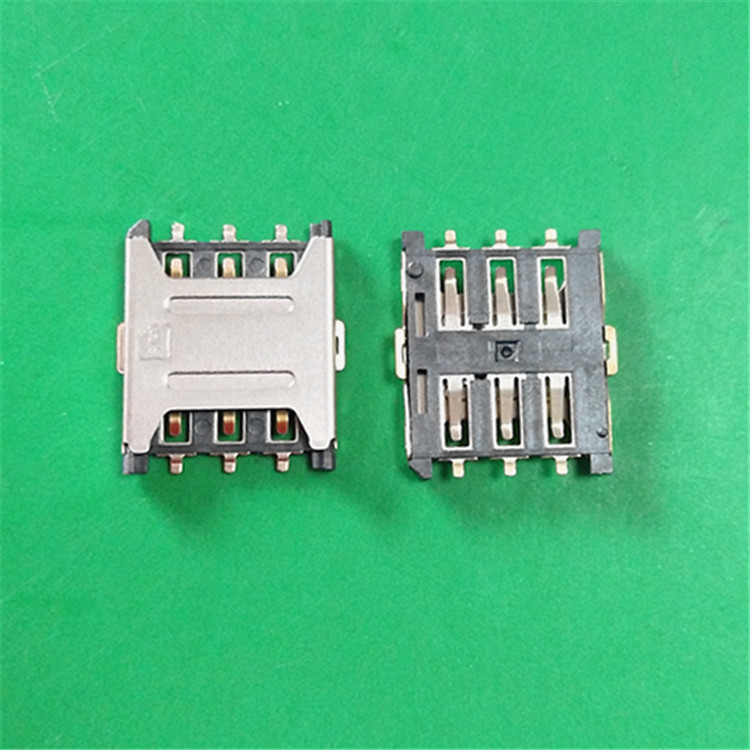 sim卡座 nano SIM卡座抽屉式6PIN 桥式带档小卡座通讯专用