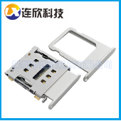 NANO SIM卡座6PIN带卡托顶针弹出 NANO SIM卡座小卡槽卡托款