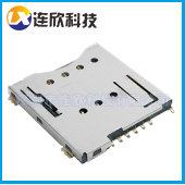 MICRO SIM卡座6+1PIN自弹式 SIM卡座SMT贴片式 SIM卡座防呆自锁式