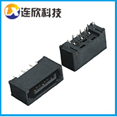 SATA连接器7PIN SATA公座180度直插全包