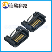 SATA连接器7PIN90度插板式 SATA半包公座